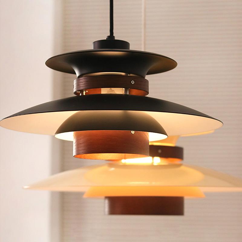 ph5餐厅吊灯日式复古侘寂风吧台餐桌设计师滑杆飞碟灯中古书房灯