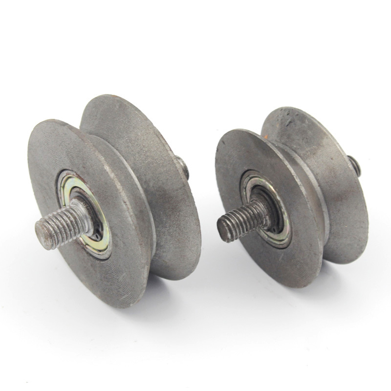 滑轮 V型铁轨道滑轮金属移门滑轮电动门轮子 轨道轮 轻轨滑轮槽轮