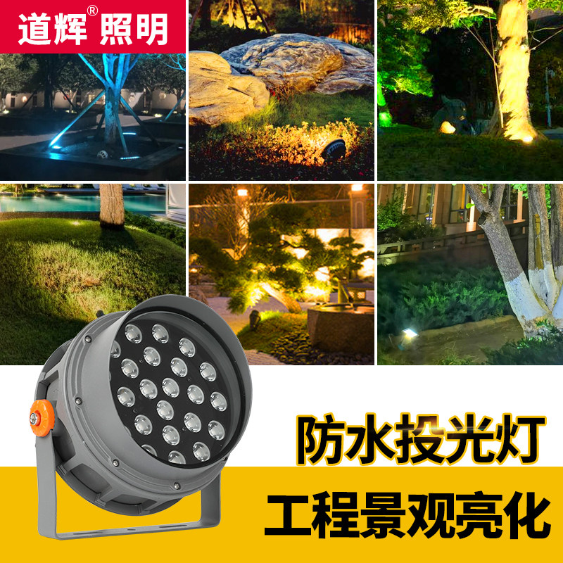 led投光灯户外园林景观灯工程防水超亮公园花园射灯插地灯射树灯