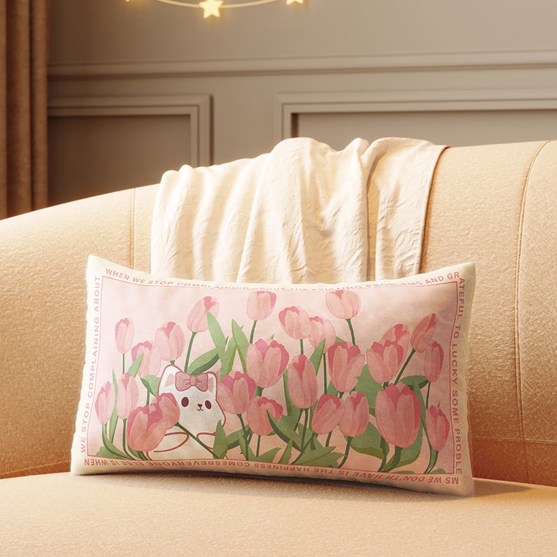 长条床头沙发抱枕可爱卡通床上腰枕长方形L靠背垫可拆洗不含芯枕
