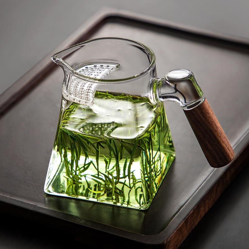 公道杯玻璃绿茶泡茶器月牙过滤网一D体茶具专用高档茶漏茶水分离