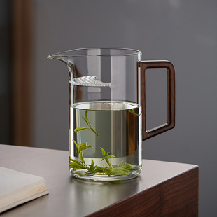 耐热玻璃茶壶月牙过滤绿茶泡茶器茶漏一体公道杯加U厚日式功夫茶