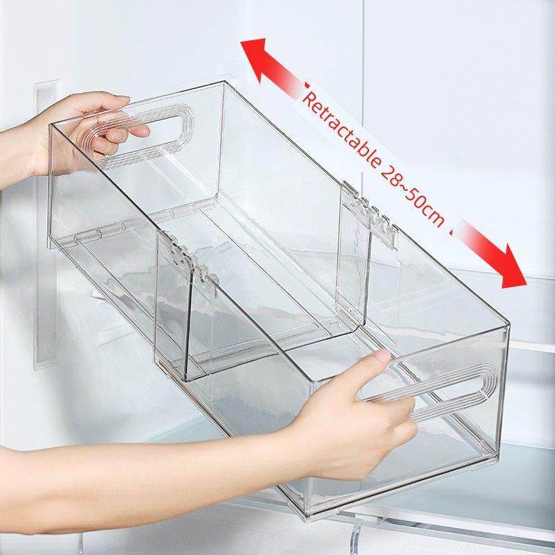 加长亚克力冰箱收纳盒大容量橱柜杂物储物筐厨房多功能桌面整理盒,收纳整理,食物收纳盒,淘宝优惠券,粉丝福利购,淘宝优惠卷