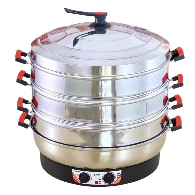 电蒸锅超大容量多功能不锈钢自动断电蒸笼家用商用三层蒸菜蒸馒头