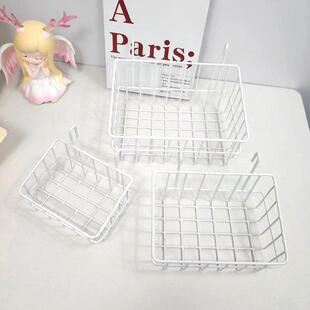 免打孔挂篮勾篮带勾铁艺挂篮超市宿舍收纳框网格挂架整理篮置物架