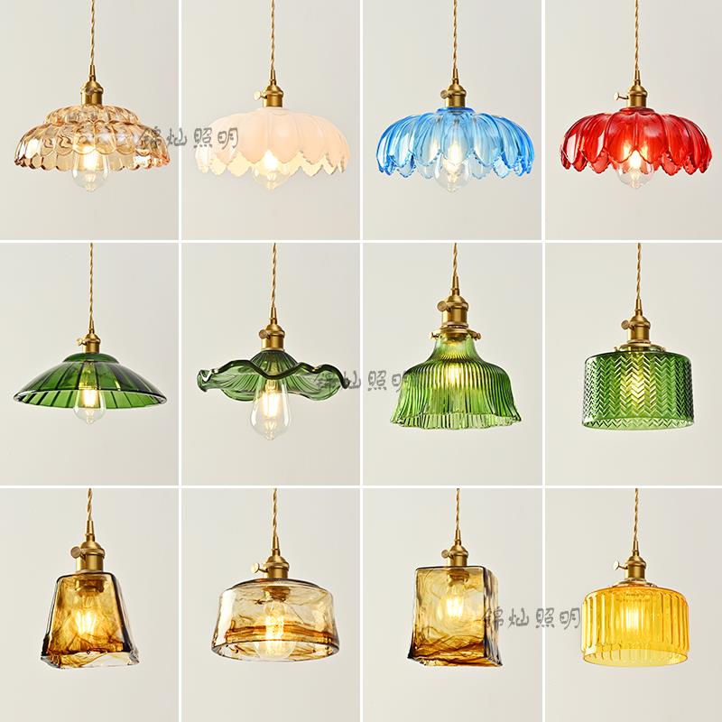 日式复古吊灯婚庆吊灯胡桃木玻璃橱窗酒吧咖啡厅餐厅吧台床头吊灯