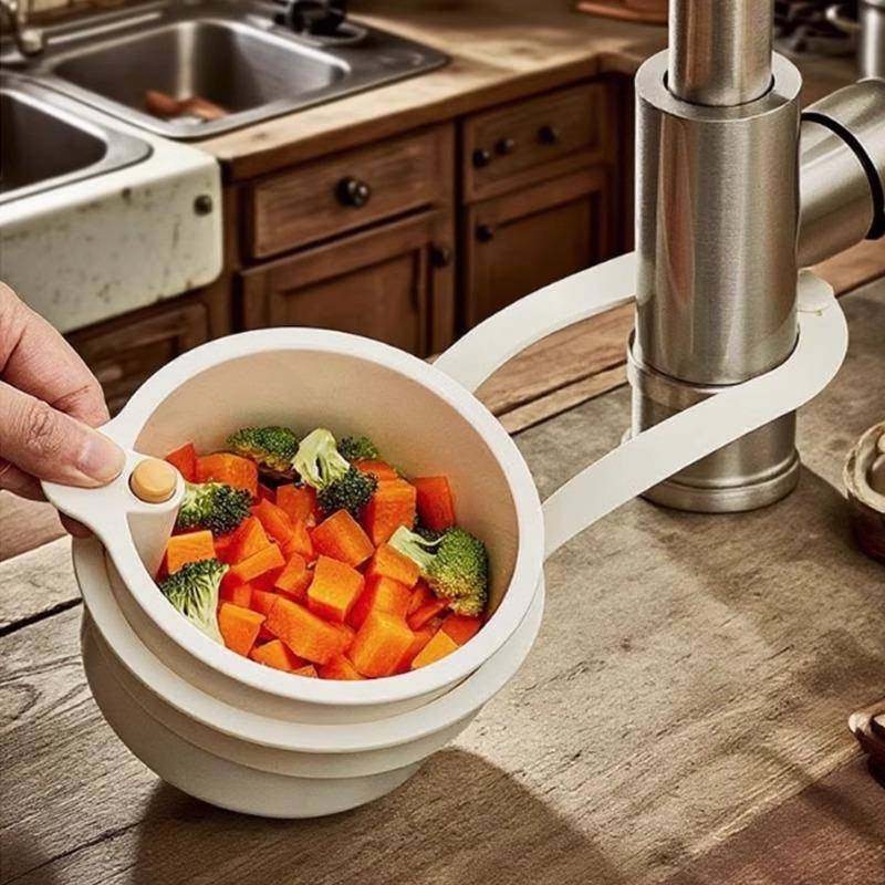 厨房水槽专用沥水篮按压式分离食物残渣过滤筐可挂式收纳置物挂篮