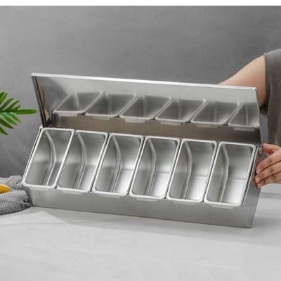 调料盒6格一体2025年调料盒家用厨房高端烧烤用调料盒不锈钢