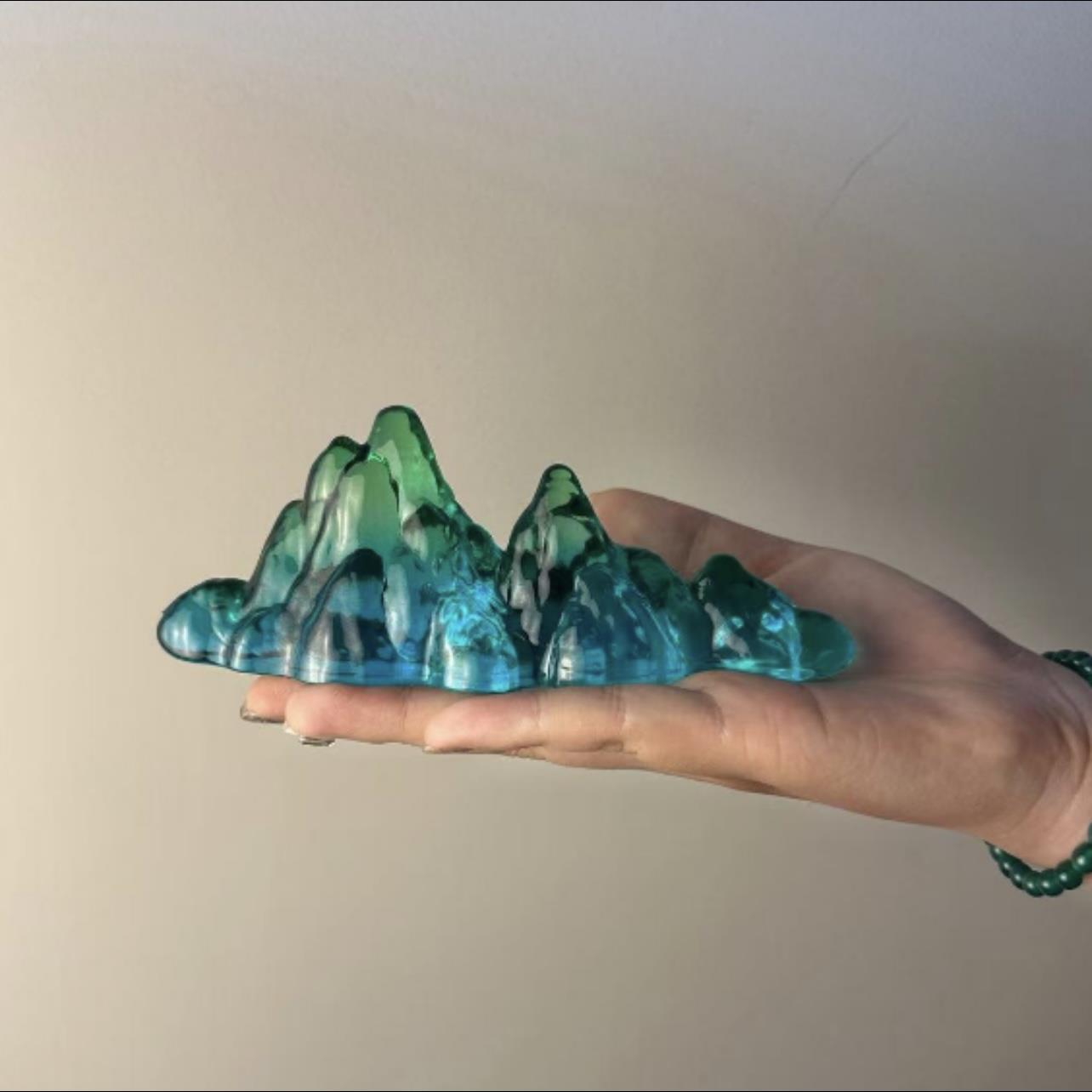 千里江山只此青绿琉璃观山笔搁装饰摆件SRT