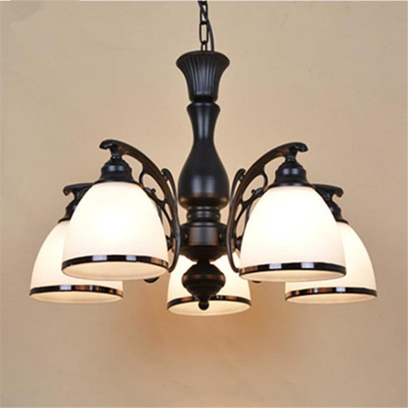 欧式铁艺烤漆吊灯简约客厅饭厅卧室3568头美式覆古时尚灯具 包邮