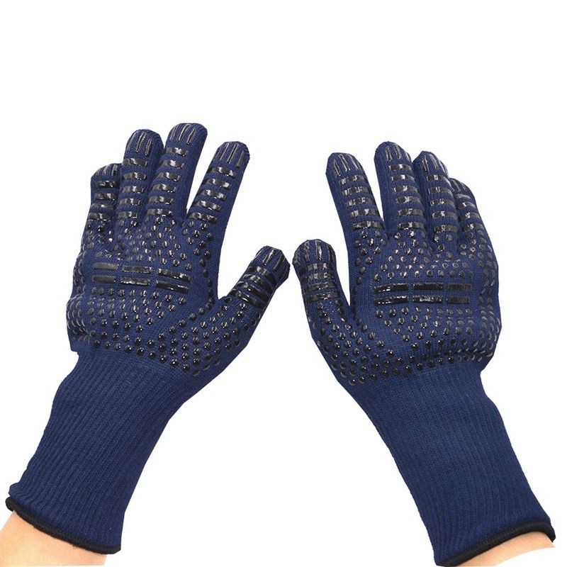 卢卡斯耐高温手套烘焙烤炉阻燃隔热防滑微波炉烧烤用硅胶五指手套