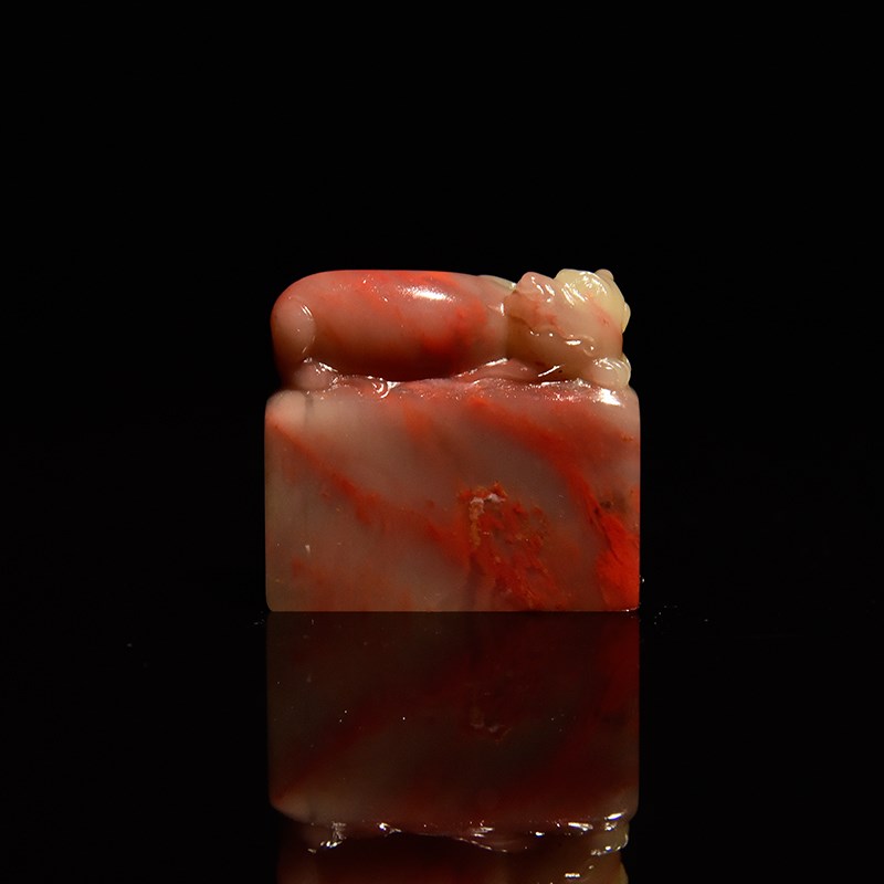 西泠印社巴林鸡血石螭虎钮长方章印章孤品印石印材书法国画藏书章