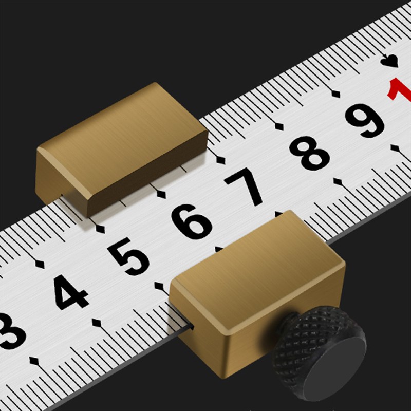 钢尺定位块钢板i尺限位块木工划线卡位块直尺划线卡位器限位尺滑