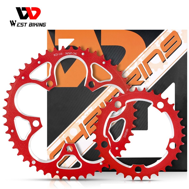 西骑者公路自行车牙盘盘片39xT53T防掉链铝合金单车圆盘工具装备