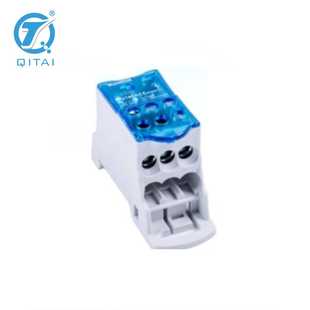 QFJ160A导轨式 接线盒1进6出汇流排电线分线端子单极分线盒端子