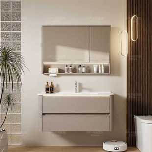 迪普瑞不锈钢浴室柜陶瓷一体盆小户型卫生间洗漱台洗手脸盆池新款