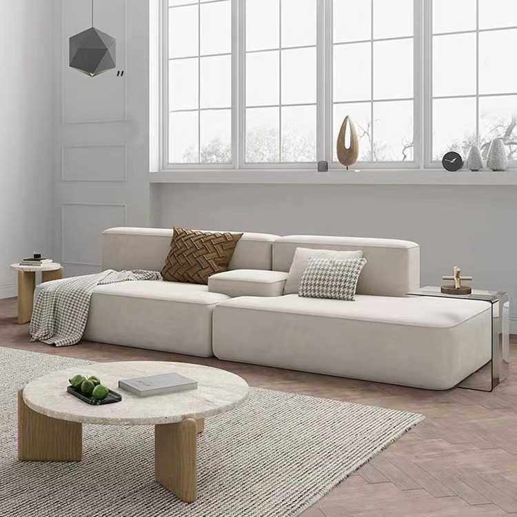 实木沙发家用模块现代简约客厅组合侘寂风小户型民宿贵妃布艺家具