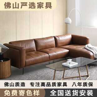 CHEL真皮转角沙发贵妃位分体K 北欧表情意大利现代简约进口头层