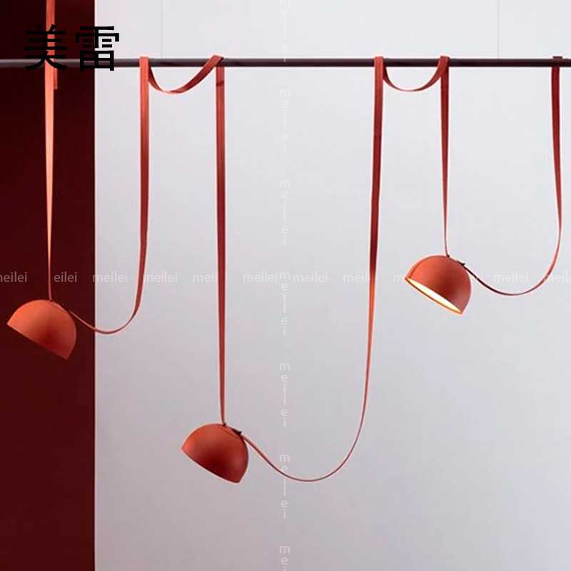 北欧个性皮革吊灯艺术创意客厅展厅卧室书房大堂样板房售楼部灯饰