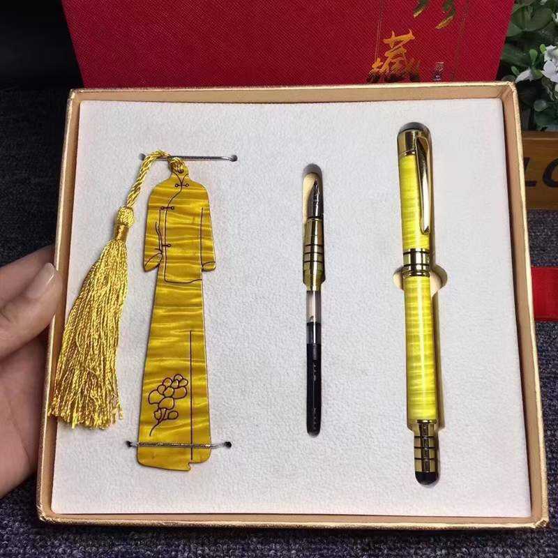 金丝楠木钢笔带书签套装两用签名笔商务礼品可刻字logo