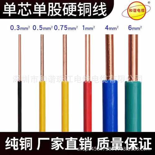 和谐国标铜芯电线单芯BVR1.5/2.5/4/6/10平方软线家用阻燃电线