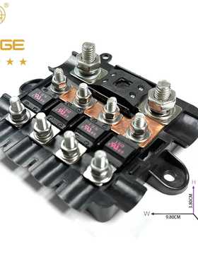 AN498-H1M4S 一进四出保险螺栓型保险丝盒座电源保护改装房车保险