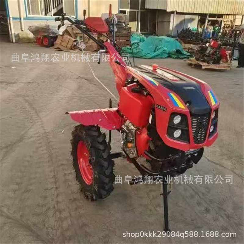 柴油大马力两驱微耕机 山地开荒旋耕碎土机 电启动小型农用耕地机