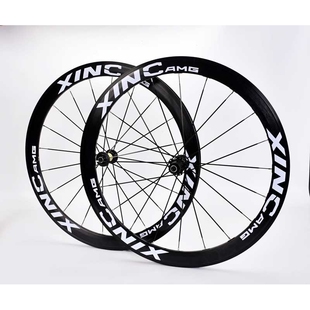 120响700C40/50MM框高直拉破风扁辐条6爪V/C圈刹碟刹公路轮组