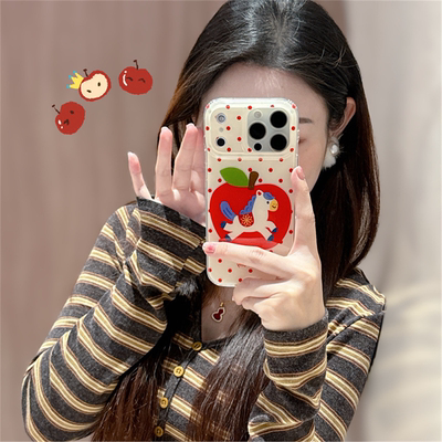 红色波点苹果小马适用iPho