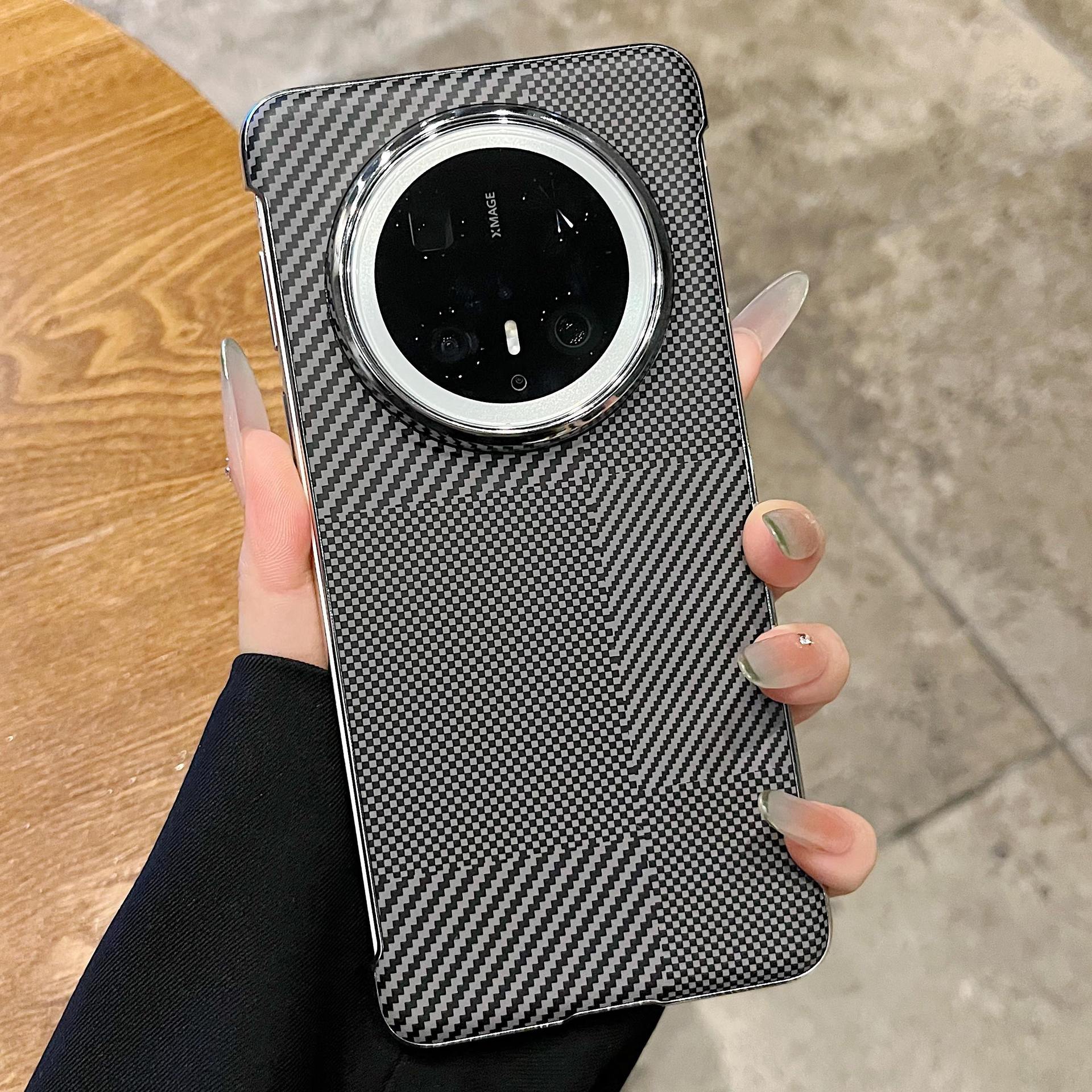 适用华为mate70pro+手机壳新款无边框碳纤维mate60/50pro超薄磨砂