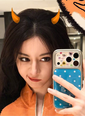 迪丽热巴同款蓝色波点适用苹果17promax手机包iPhone1615保护套14