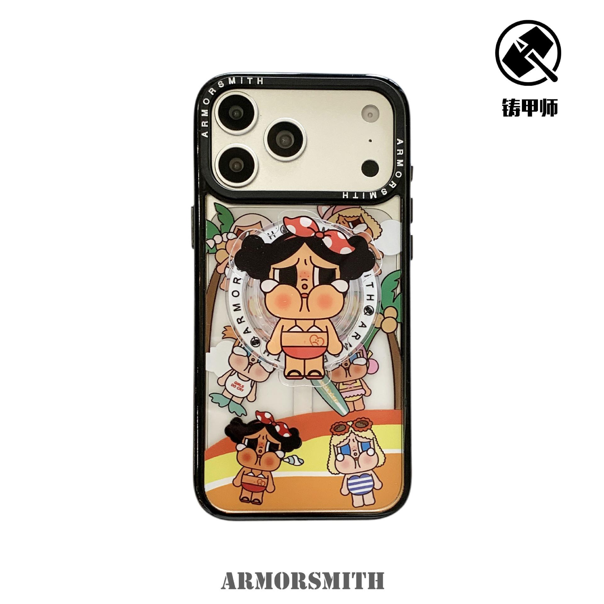 ins欧美潮款黑皮娃适用苹