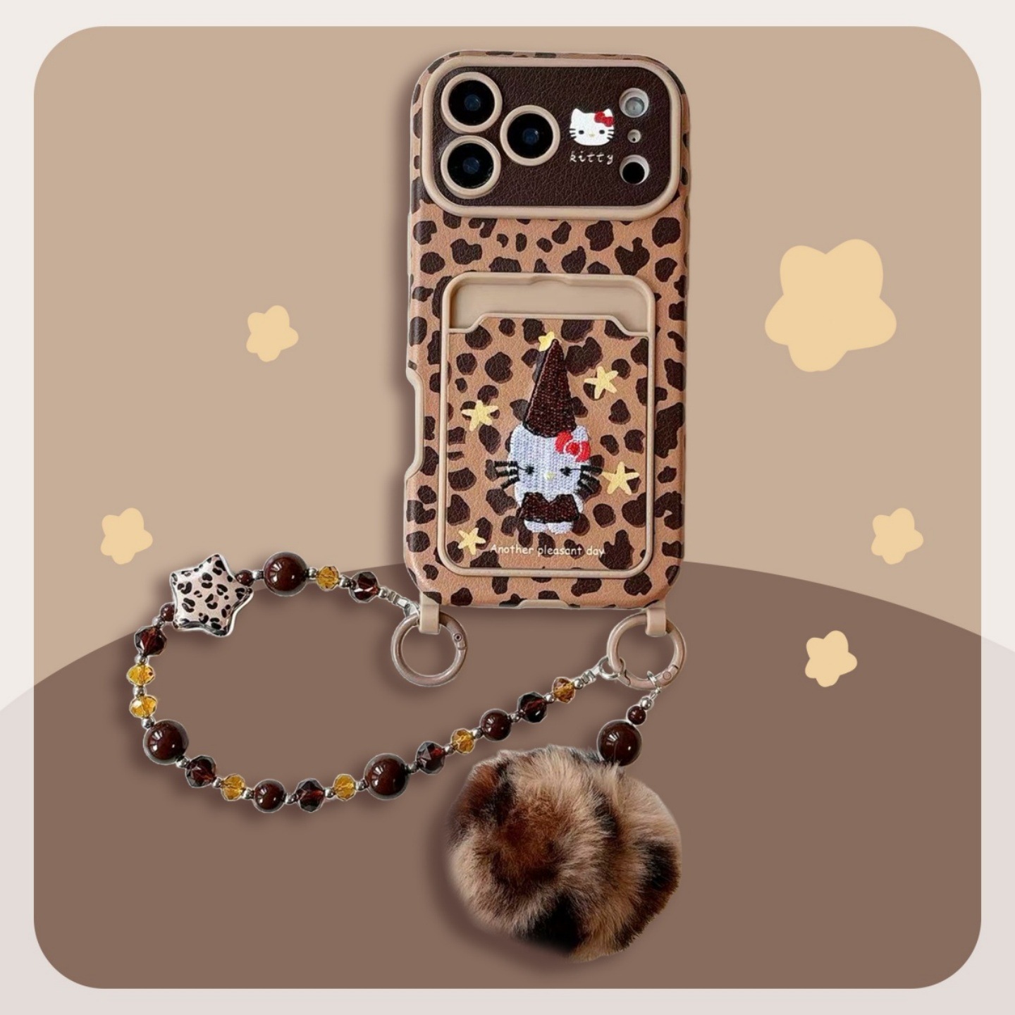 豹纹长帽kt猫iPhone16prma