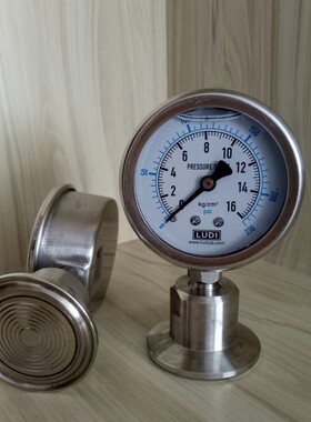 YTPMF-60BFMC卡箍式不锈钢卫生型卡盘隔膜压力表 快装式505mm