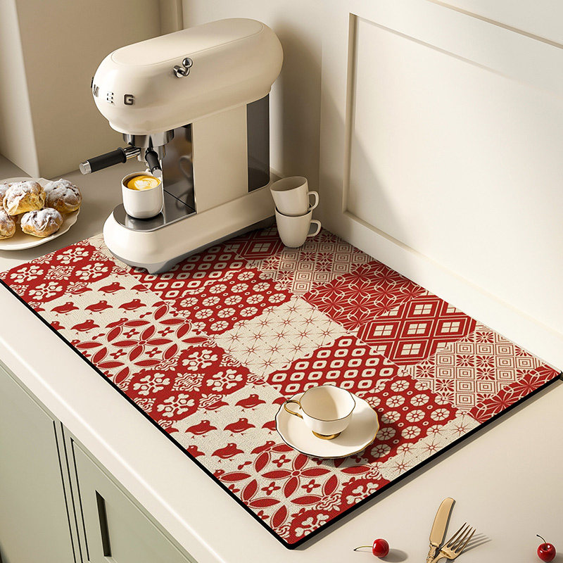 轻奢咖啡机厨房台面沥水垫洗手台防滑隔热碗盘吸水垫吧台桌面垫子,居家布艺,厨房地垫,淘宝优惠券,粉丝福利购,淘宝优惠卷