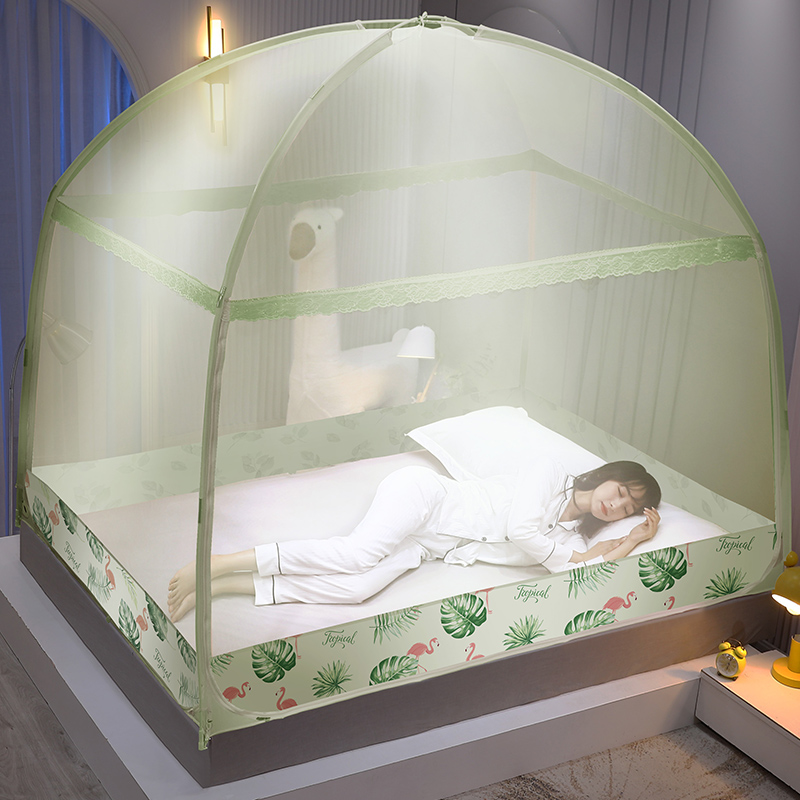 2023年蒙古f包蚊帐家用2022新款三开门1米5床防摔纹账mx纹怅免安