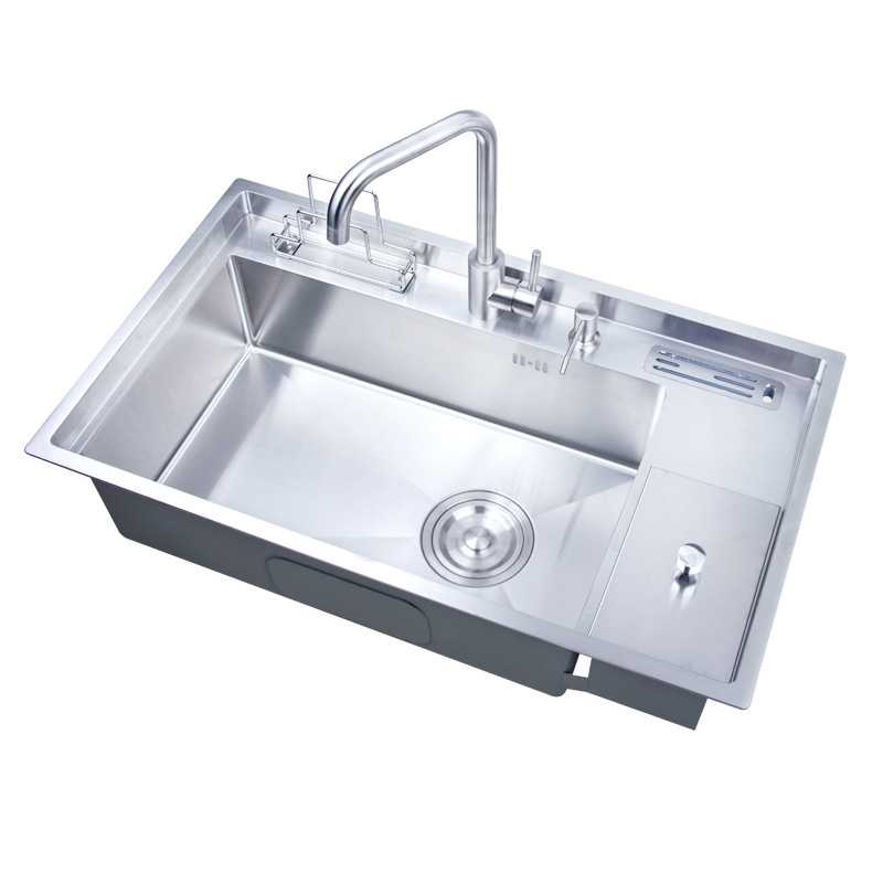 一件代发304不锈钢手工盆水槽大单槽带垃圾桶刀架支架沥水篮8248