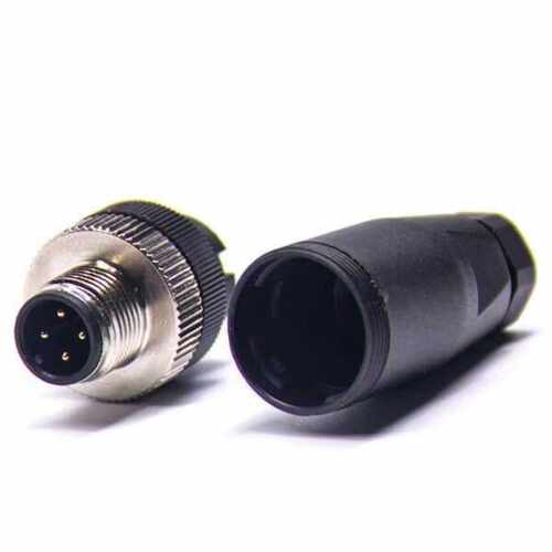M12圆形组装式接头 4芯公头直头塑料装配式PG7 PG9