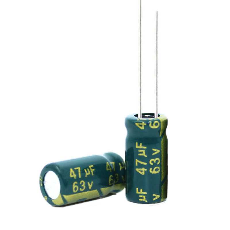 厂家电解电容器63V47UF 音频功放电源 47UF63V高频低阻8*12mm现货
