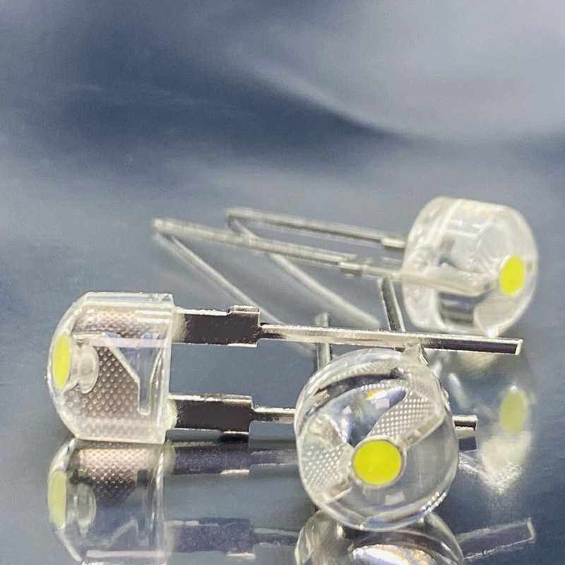 F8草帽大支架白光LED 8mm草帽宽支架高亮白光正白冷白光led灯珠