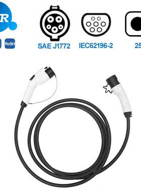 Type1to Type2 16A EV charger gun SAE J1772 to IEC62196-2