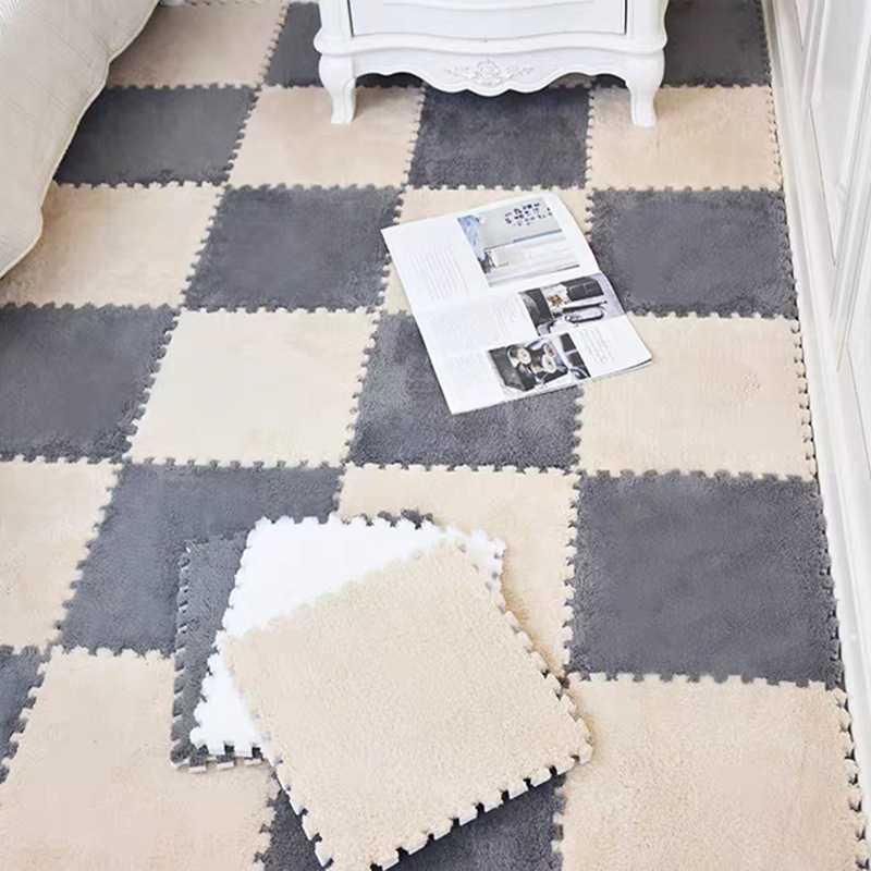 爬爬垫冬季加绒卧室泡沫拼接地垫地板地毯床边榻榻米毛绒垫子海棉