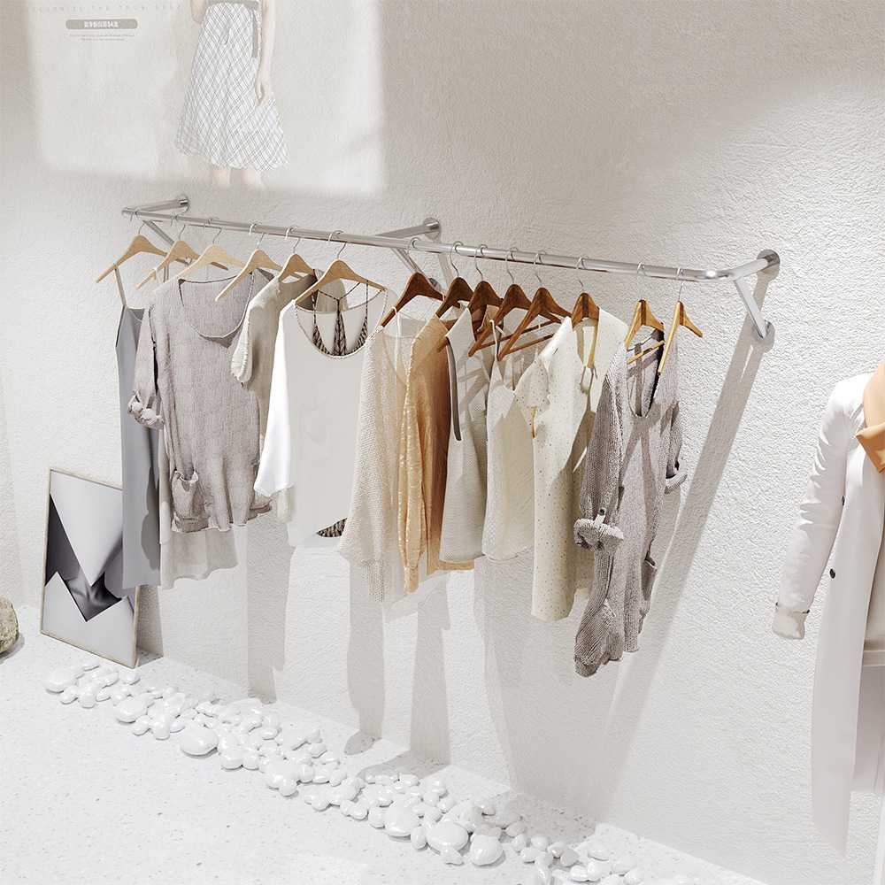 服装店上墙展示架侧挂衣服陈列架童装壁挂式货架女装店墙上挂衣架