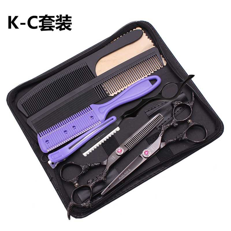 阿恰比6寸怪龙柄理发剪刀平剪牙剪5.5寸刘海打薄碎发工具美发套装