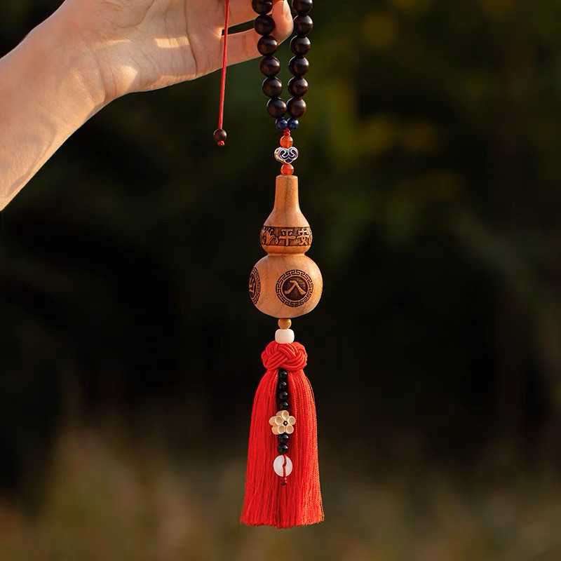 I5O纯桃木葫芦汽车挂件车内吊饰2022新款出入平安装