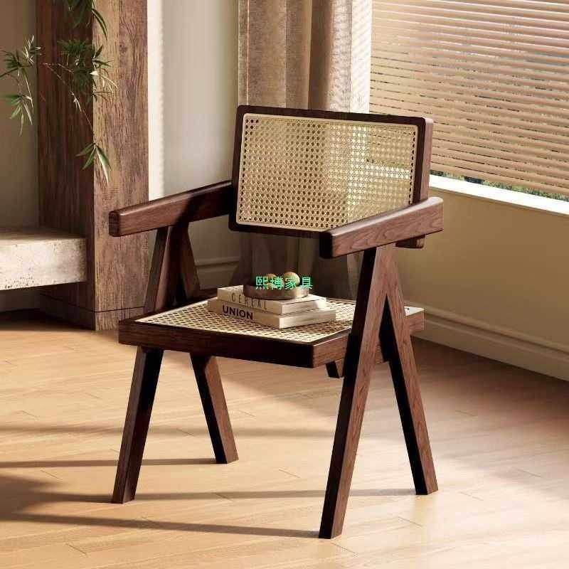 昌迪加尔椅北欧实木藤编椅子家用网红侘寂风靠背椅子家用餐椅茶椅,电子元器件市场,其它元器件,淘宝优惠券,粉丝福利购,淘宝优惠卷