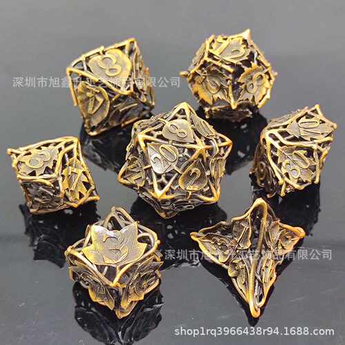 厂家直发新款3D打印金属镂空骰子克苏鲁跑团dice龙与地下城跑团D6