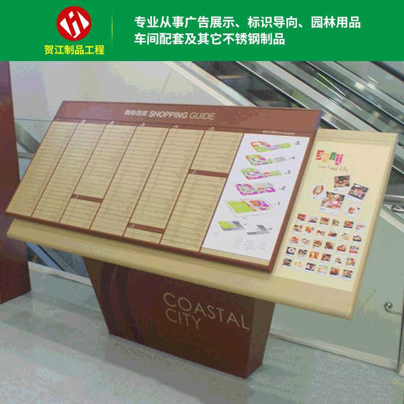 不锈钢立式楼层索引牌超市导向指示牌 商场总平面标识索引图定 制