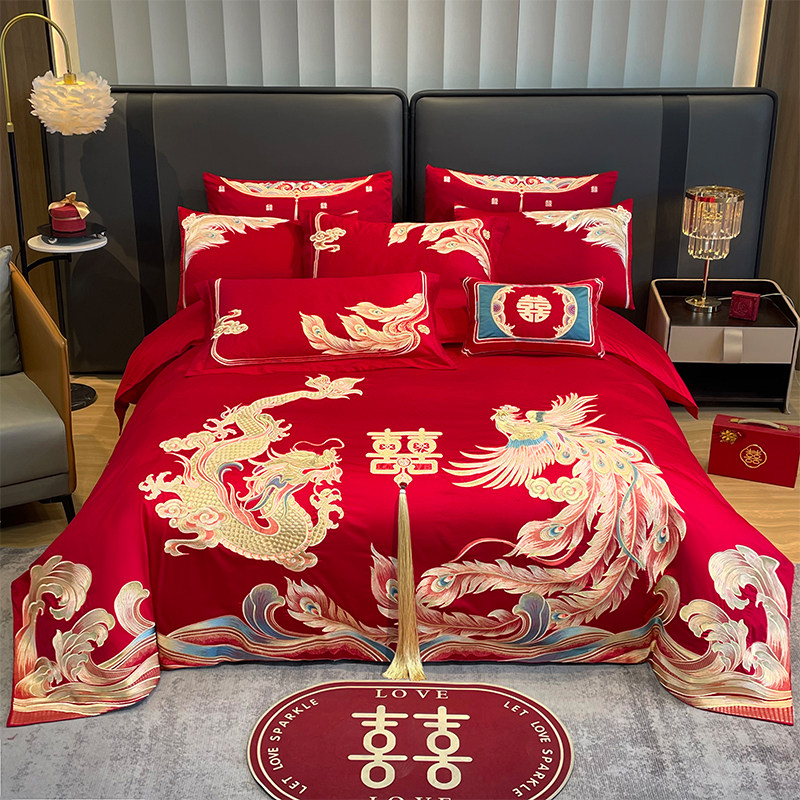 2026新款亲肤加厚磨毛新中式婚庆多件套柔软舒适,床上用品,婚庆床品套件,淘宝优惠券,粉丝福利购,淘宝优惠卷