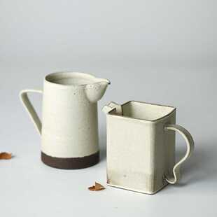徐婉手作粉引咖啡壶花茶壶 野田里美 手作在粗陶紫砂冷水壶分享壶
